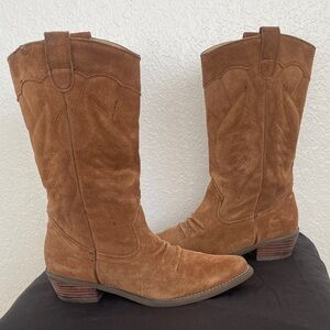 Roxy Brown Suede Tall Heeled Boots